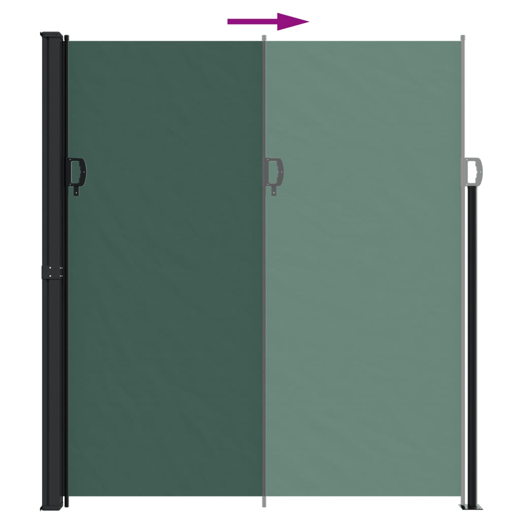 Toldo lateral retrátil 220x500 cm verde-escuro