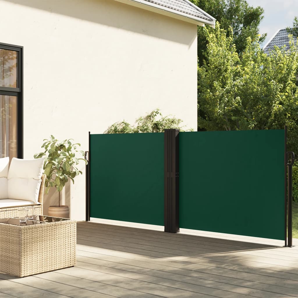 Toldo lateral retrátil 100x600 cm verde-escuro