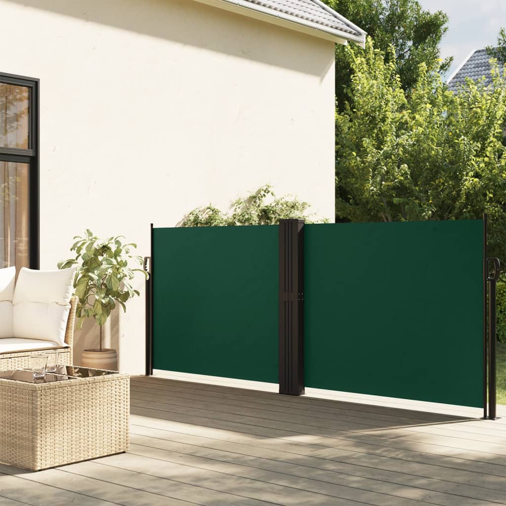 Toldo lateral retrátil 140x600 cm verde-escuro