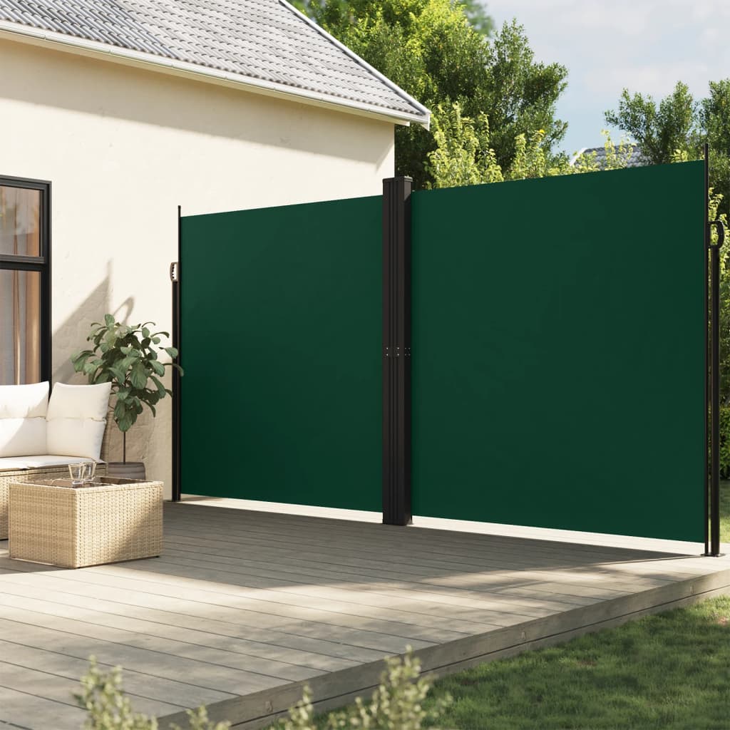 Toldo lateral retrátil 200x600 cm verde-escuro