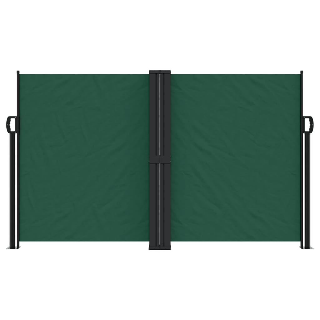 Toldo lateral retrátil 140x1200 cm verde-escuro