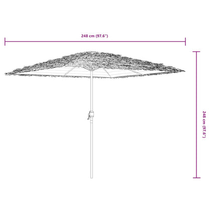 Guarda-sol de jardim com poste de aço 248x248x248 cm castanho