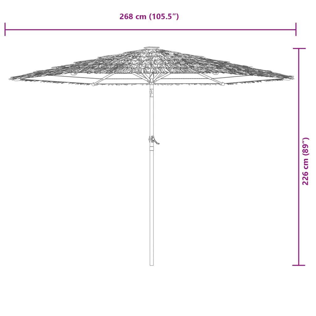 Guarda-sol de jardim com poste de aço 268x268x226 cm branco