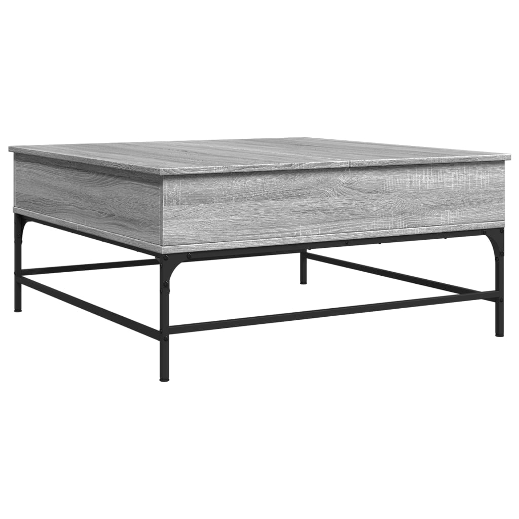 Mesa de centro 95x95x45 cm derivados madeira/metal cinza sonoma