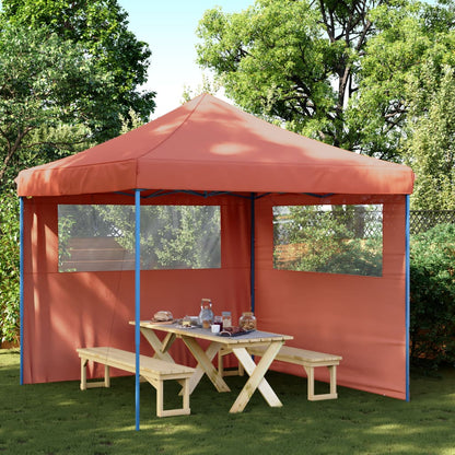 Tenda p/ festas pop-up dobrável 2 paredes laterais terracotta