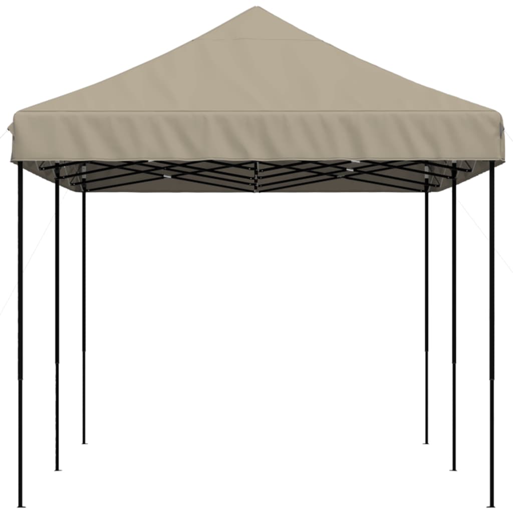 Tenda p/ festas pop-up dobrável 580x292x315cm cinza-acastanhado