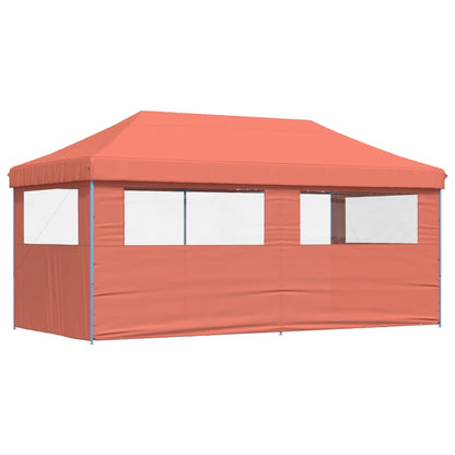 Tenda p/ festas pop-up dobrável 3 paredes laterais terracotta