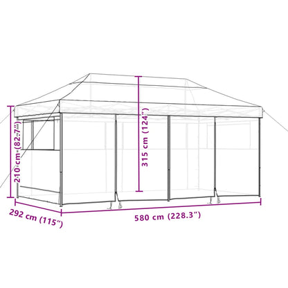 Tenda p/ festas pop-up dobrável com 4 paredes laterais verde