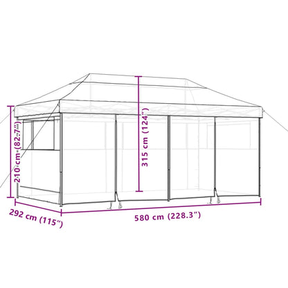 Tenda para festas pop-up dobrável com 4 paredes laterais bordô