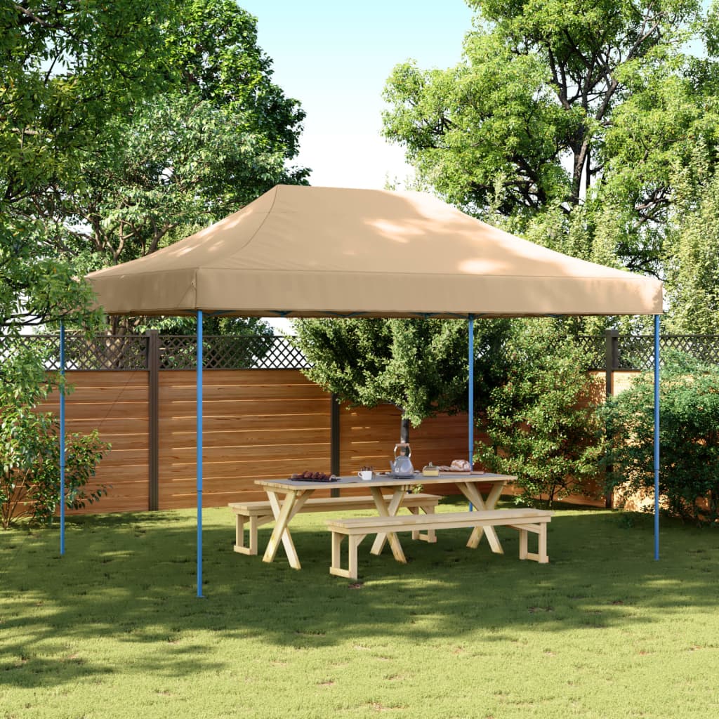 Tenda para festas pop-up dobrável 440x292x315 cm bege