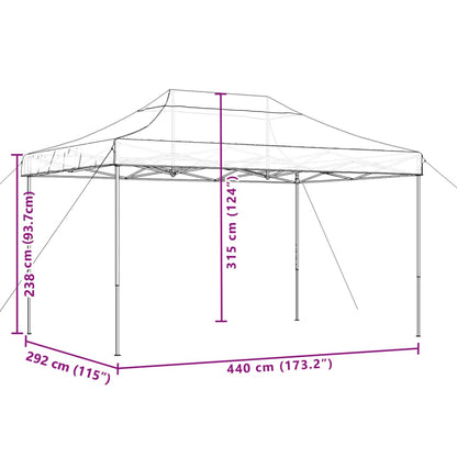 Tenda para festas pop-up dobrável 440x292x315 cm laranja