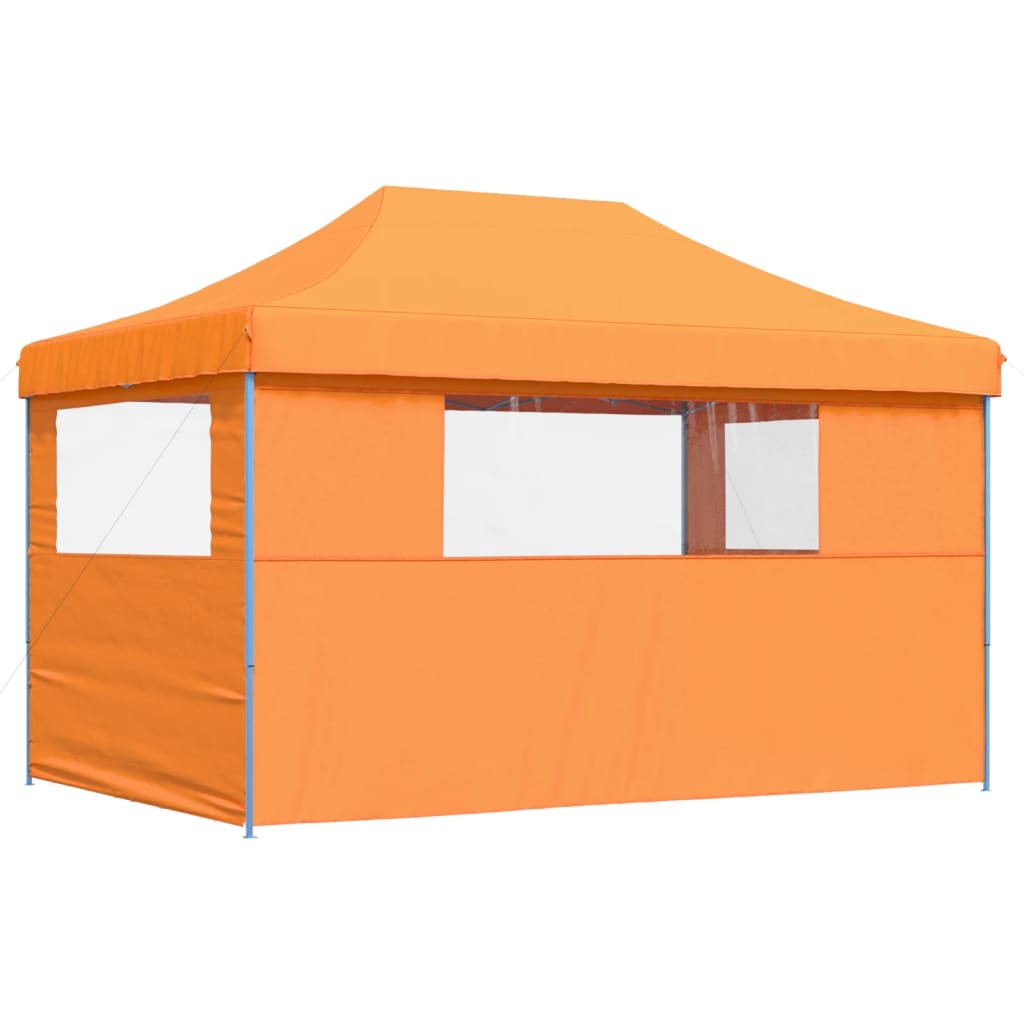 Tenda para festas pop-up dobrável c/ 3 paredes laterais laranja