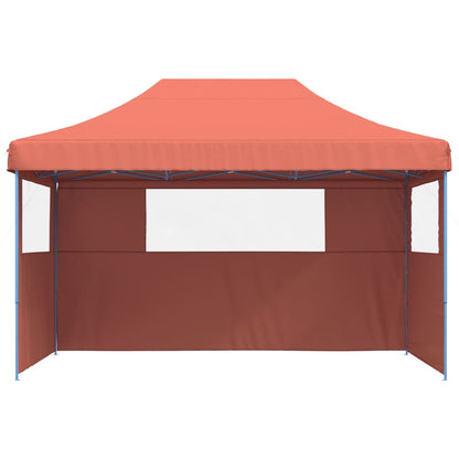 Tenda p/ festas pop-up dobrável 3 paredes laterais terracotta