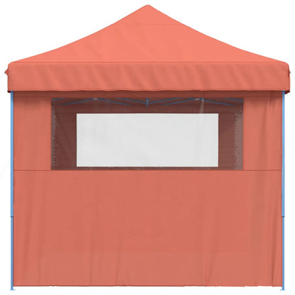 Tenda p/ festas pop-up dobrável 3 paredes laterais terracotta