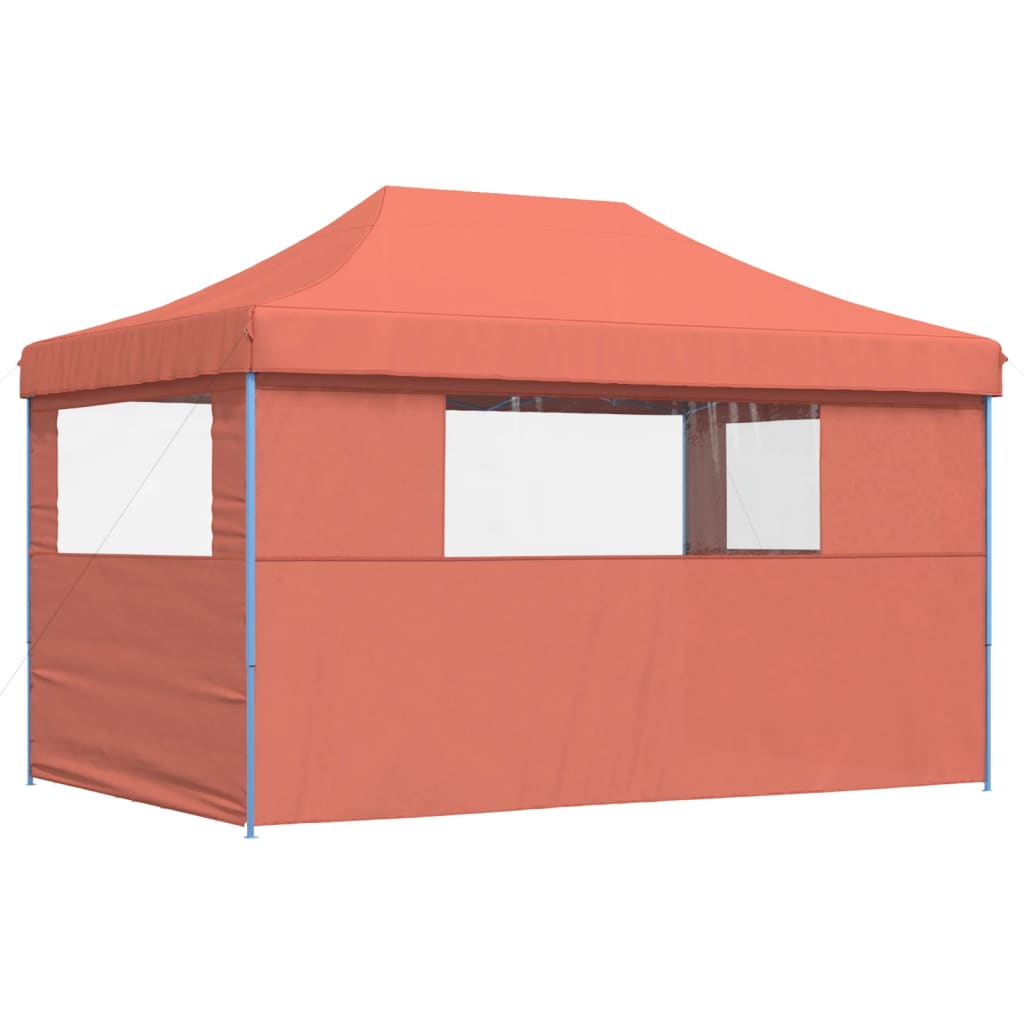 Tenda p/ festas pop-up dobrável 3 paredes laterais terracotta