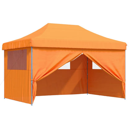 Tenda para festas pop-up dobrável c/ 4 paredes laterais laranja