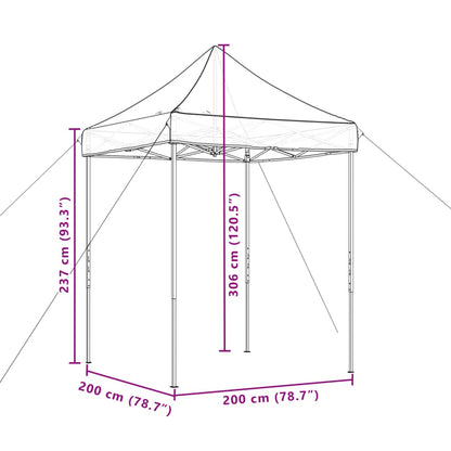 Tenda para festas pop-up dobrável 200x200x306 bege