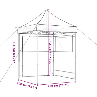 Tenda para festas pop-up dobrável com 2 paredes laterais bege