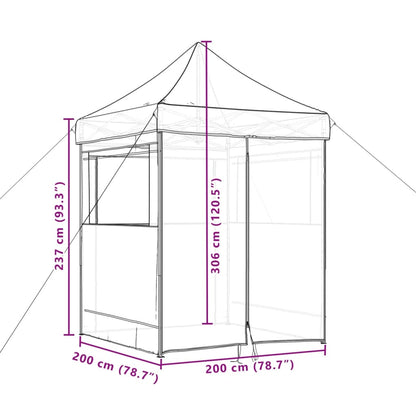 Tenda para festas pop-up dobrável com 4 paredes laterais bege