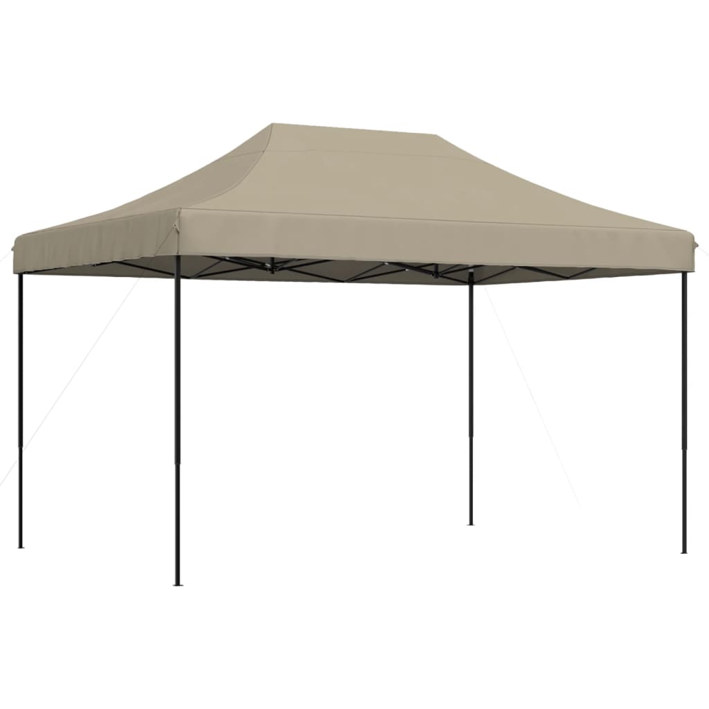 Tenda p/ festas pop-up dobrável 410x279x315cm cinza-acastanhado