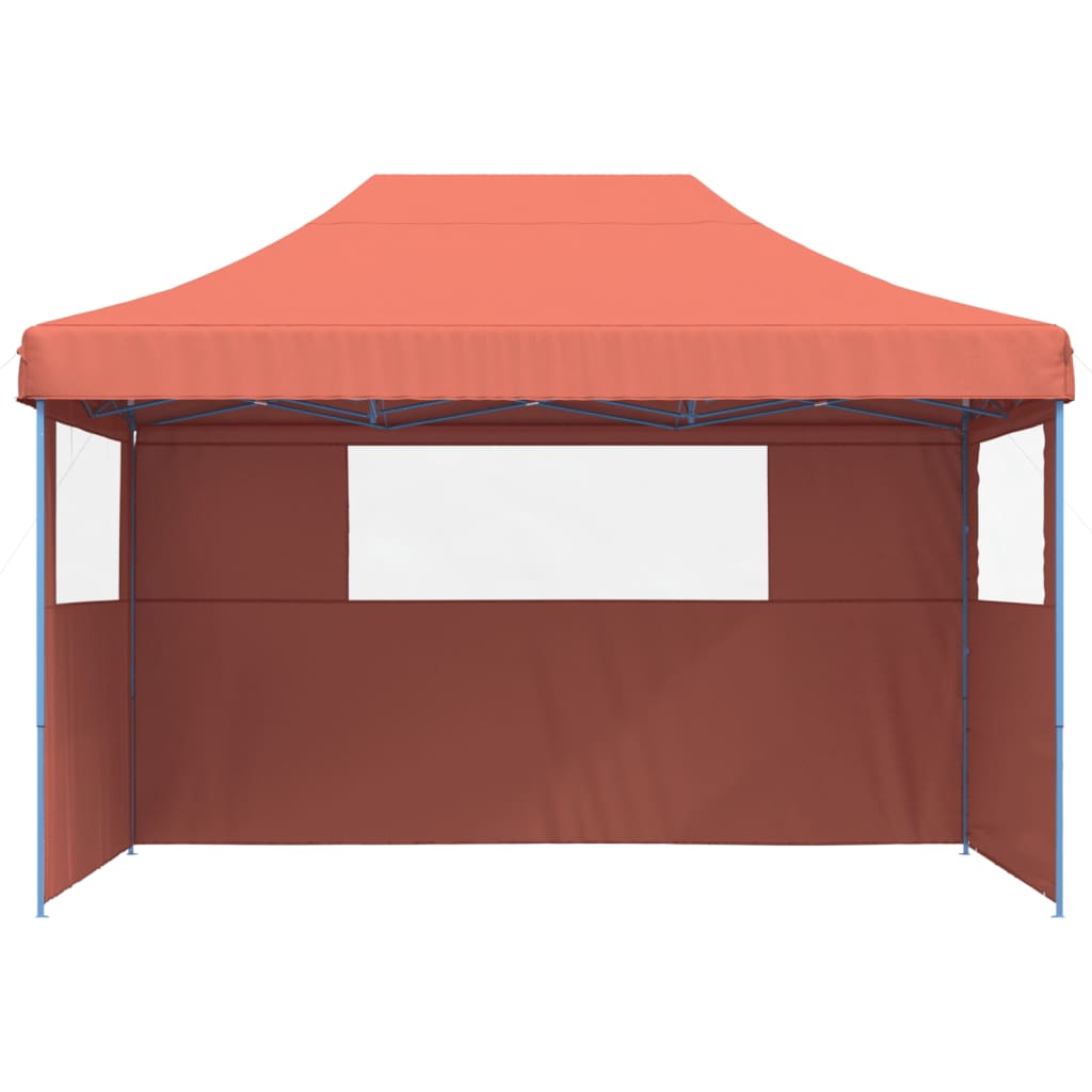 Tenda p/ festas pop-up dobrável 3 paredes laterais terracotta