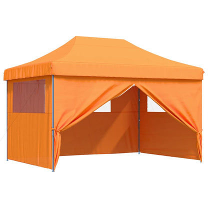 Tenda para festas pop-up dobrável c/ 4 paredes laterais laranja