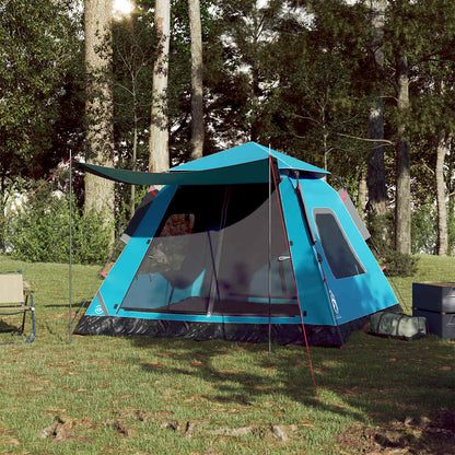 Tenda de campismo cúpula para 5 pessoas libertação rápida azul