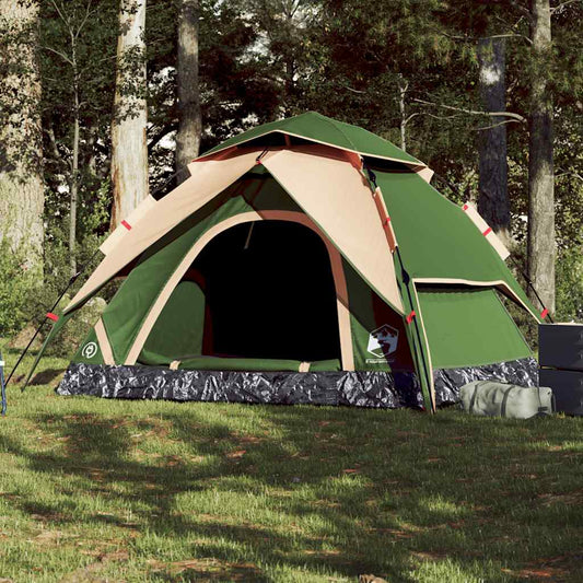 Tenda de campismo cúpula para 5 pessoas libertação rápida verde