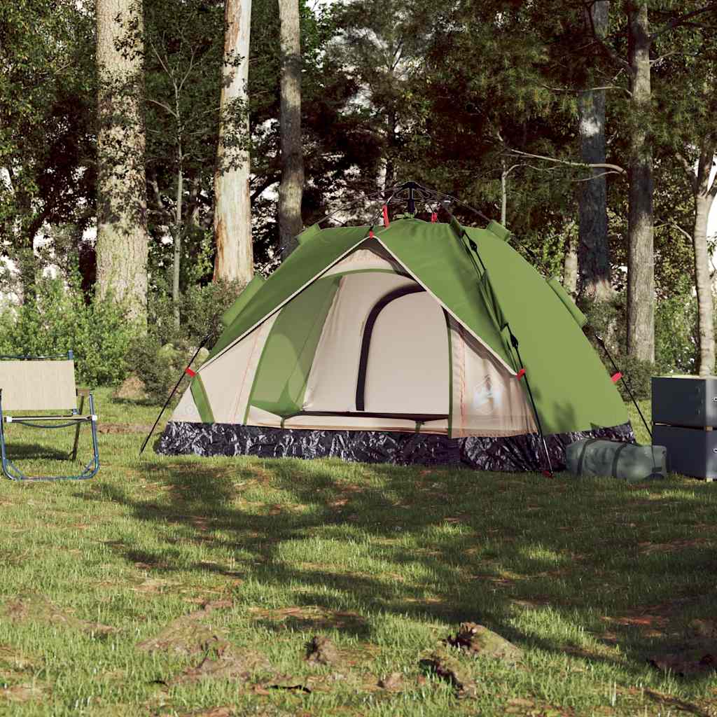 Tenda de campismo cúpula para 2 pessoas libertação rápida verde