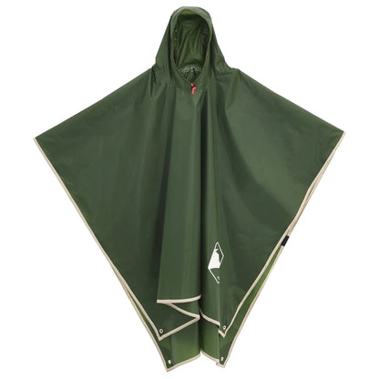 Poncho de chuva com capuz design 2 em 1 223x145 cm verde