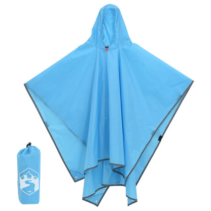 Poncho de chuva com capuz design 2 em 1 223x145 cm azul