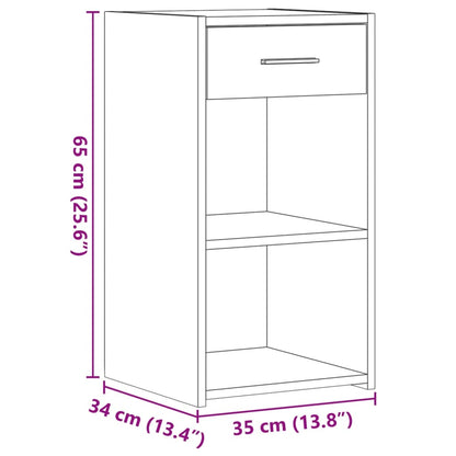 Mesa de cabeceira 35x34x65 cm derivados de madeira branco