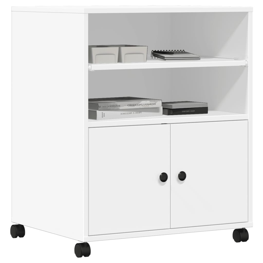 Suporte para impressora com rodas 60x48x74 cm branco