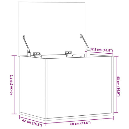 Caixa de arrumação 60x42x46 cm derivados madeira cinza sonoma