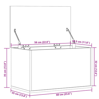 Caixa de arrumação 60x35x35 cm derivados madeira cinza sonoma