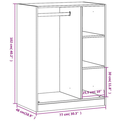 Roupeiro 77x48x102 cm derivados de madeira branco