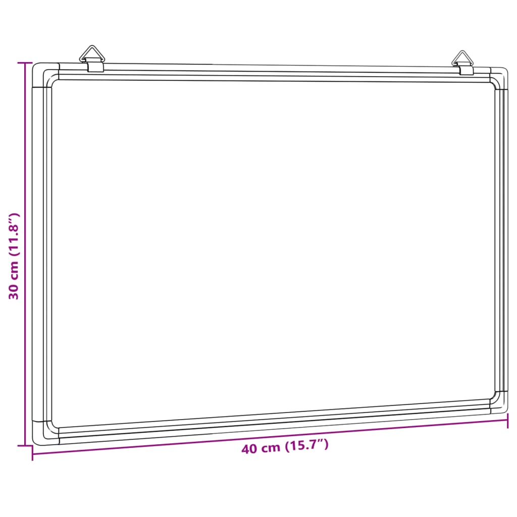 Quadro branco magnético 40x30x1,7 cm alumínio