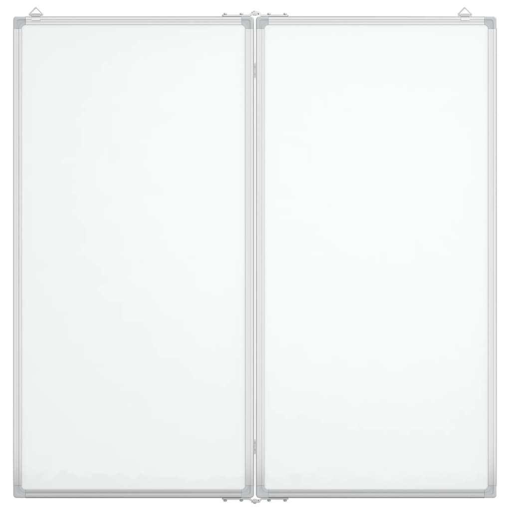 Quadro branco magnético dobrável 80x80x1,7 cm alumínio