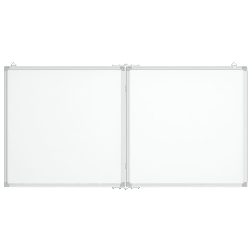 Quadro branco magnético dobrável 120x60x1,7 cm alumínio