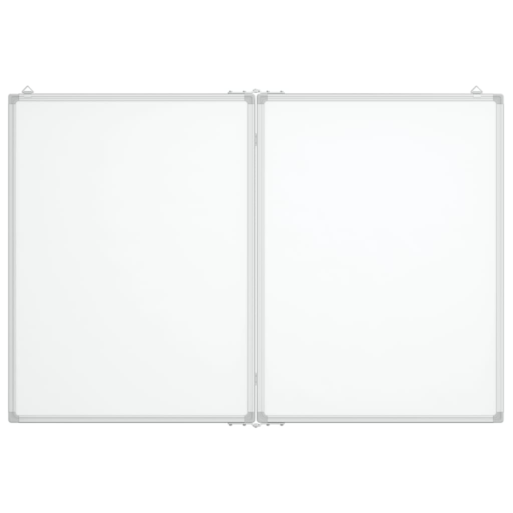 Quadro branco magnético dobrável 120x80x1,7 cm alumínio