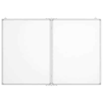 Quadro branco magnético dobrável 120x80x1,7 cm alumínio