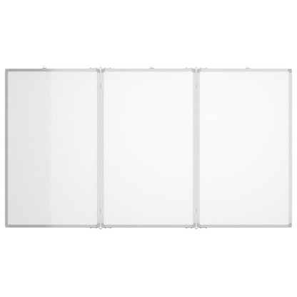 Quadro branco magnético dobrável 150x100x1,7 cm alumínio