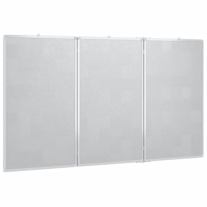 Quadro branco magnético dobrável 150x100x1,7 cm alumínio