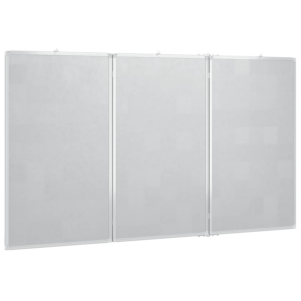 Quadro branco magnético dobrável 180x100x1,7 cm alumínio