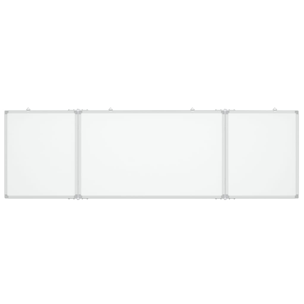 Quadro branco magnético dobrável 160x50x1,7 cm alumínio