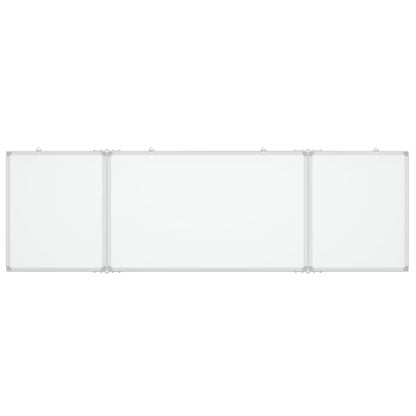 Quadro branco magnético dobrável 160x50x1,7 cm alumínio