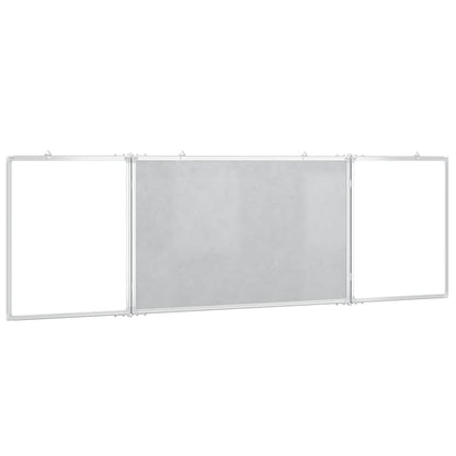 Quadro branco magnético dobrável 160x50x1,7 cm alumínio