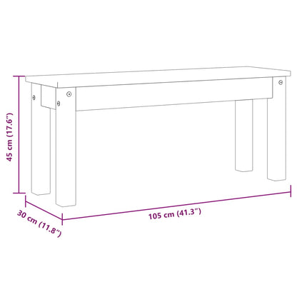 Banco Panama 105x30x45 cm madeira de pinho maciça branco