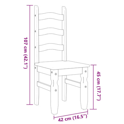 Cadeiras de jantar 2 pcs Corona 42x47x107 cm pinho maciço