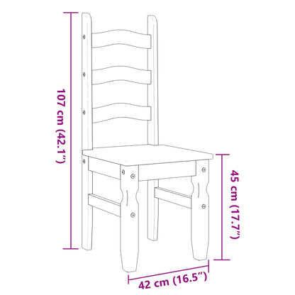 Cadeiras de jantar 2 pcs Corona 42x47x107 cm pinho maciço cinza